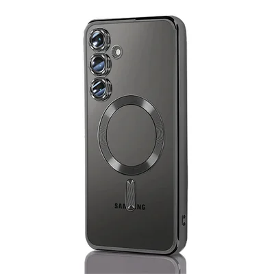 Husa Samsung Galaxy S24, Electroplating Magsafe TPU, protectie camera, margini negre