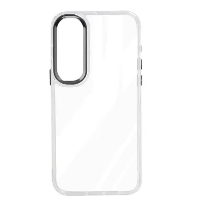 Husa de protectie Samsung Galaxy A35 5G, Metal Camera Defender, TPU si acryl, alba/argintie