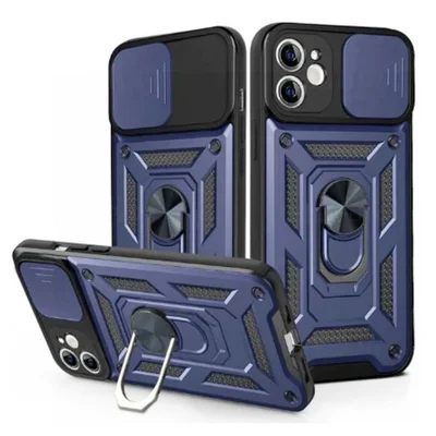 Husa Honor 200 smart, Camshield Armor, inel sustinere, protectie camera, albastru
