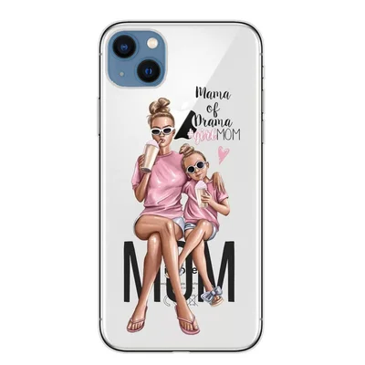 Husa Apple iPhone 13, Printed Glass, sticla + TPU, model Mama of Drama