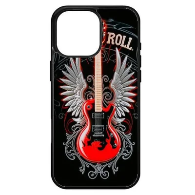 Husa protectie Apple iPhone 15 Pro, Colorful Aluminium TPU, design Rock and Roll Guitar