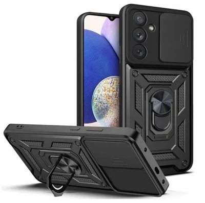 Husa Samsung Galaxy A55, Camshield Armor, inel sustinere, protectie camera, neagra