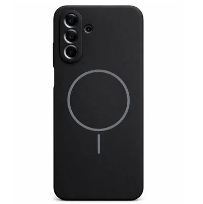 Husa Samsung Galaxy A17, Luxury Silicone Magsafe, protectie camera, catifea in interior, neagra