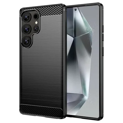Husa Samsung Galaxy S25 Ultra, Carbon Stripe, 2 mm, neagra