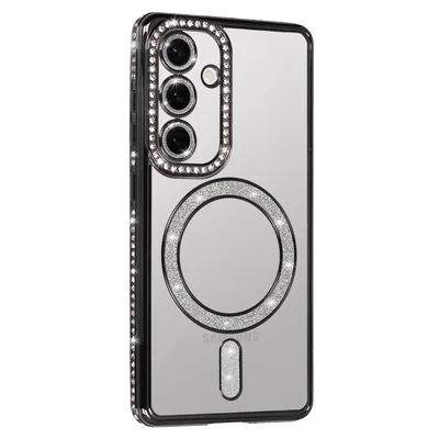 Husa Apple iPhone 17 Air, Electroplating Bling Magsafe, protectie camera, margini negre