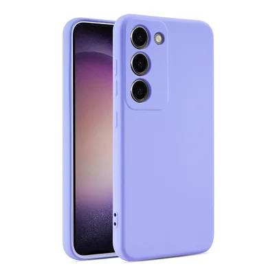 Husa Samsung Galaxy S25, Luxury Silicone, protectie camera, catifea in interior, mov
