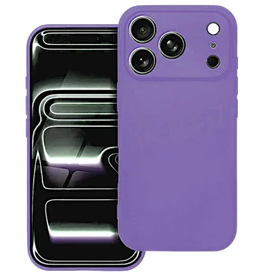 Husa Apple iPhone 17 Pro, Luxury Silicone, protectie camera, catifea in interior, mov