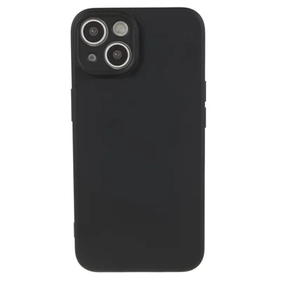 Husa Apple iPhone 15, Luxury Silicone, catifea in interior, protectie camere, neagra