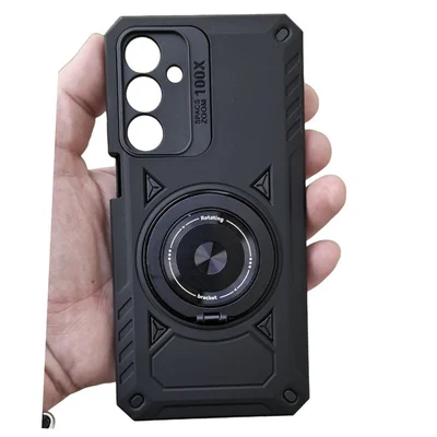 Husa Samsung Galaxy A13 4G, Rotating Bracket, protectie camera, prindere magnetica, neagra