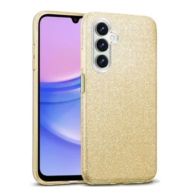 Husa protectie Samsung Galaxy A35, Luxury Glitter, aurie