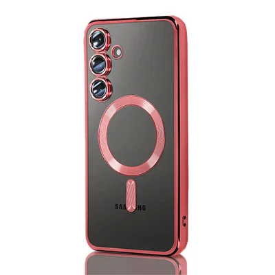 Husa Samsung Galaxy A26, Electroplating Magsafe TPU, protectie camera, rosie