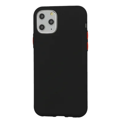 Husa de protectie Button TPU pentru Samsung Galaxy A41, silicon moale, negru cu butoane rosii