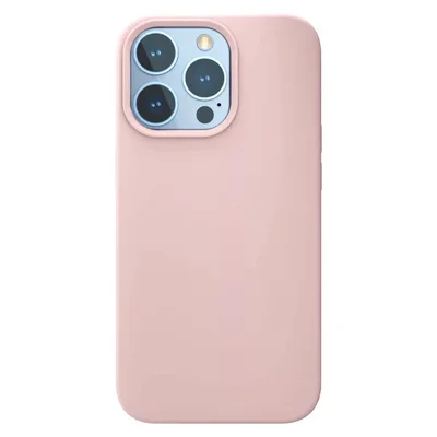 Husa Apple iPhone 13 Pro Max, Luxury Silicone, catifea in interior, roz pal