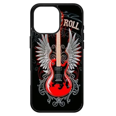 Husa protectie Apple iPhone 13, Colorful Aluminium TPU, design Rock and Roll Guitar