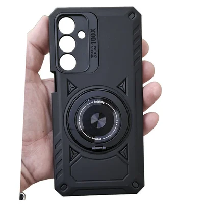 Husa Samsung Galaxy A16, Rotating Bracket, protectie camera, prindere magnetica, neagra