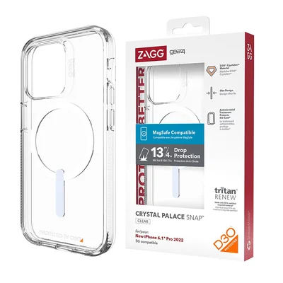 Husa protectie iPhone 15 Pro, ZAGG Gear Case, Magsafe ShockProof, Clear
