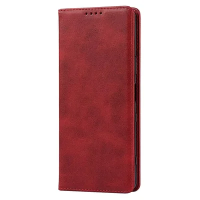 Husa Samsung Galaxy A20s, Elegant Book Case, inchidere magnetica, rosie