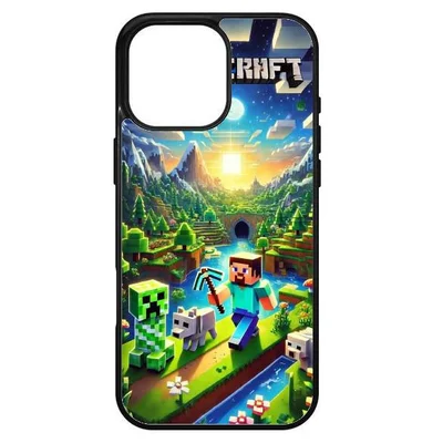 Husa protectie Apple iPhone 13 Pro Max, Colorful Aluminium TPU, design Minecraft 1