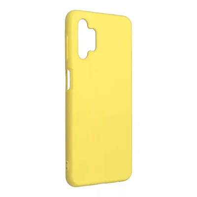 Husa Samsung Galaxy A32 5G, Luxury Silicone, catifea in interior, galben