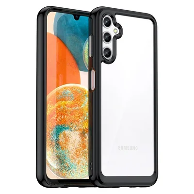 Husa protectie Samsung Galaxy A05s, Color Shock TPU, margini antisoc, spate transparent, neagra