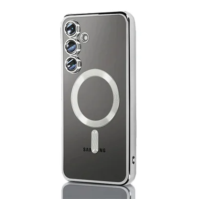 Husa Samsung Galaxy A26, Electroplating Magsafe TPU, protectie camera, argintie