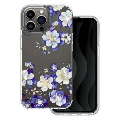 Husa Apple iPhone 13 Pro, IMD Print Case, TPU flexibil, transparent, Floral