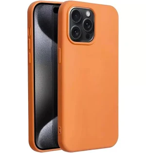 Husa Apple iPhone 16 Pro Max, Luxury Silicone, catifea in interior, portocalie