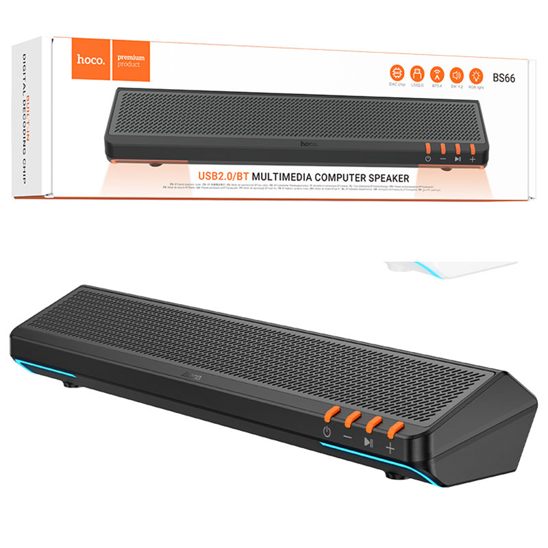 Hoco (BS66) - Boxa Portabila, Bluetooth 5.4, 2 × 3 W, dual-conectivitate BT + USB, BLACK