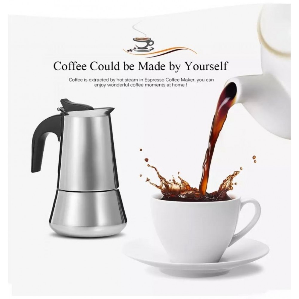Cafetiera, espresso maker, otel inoxidabil, 600 ml, 12 cesti 3