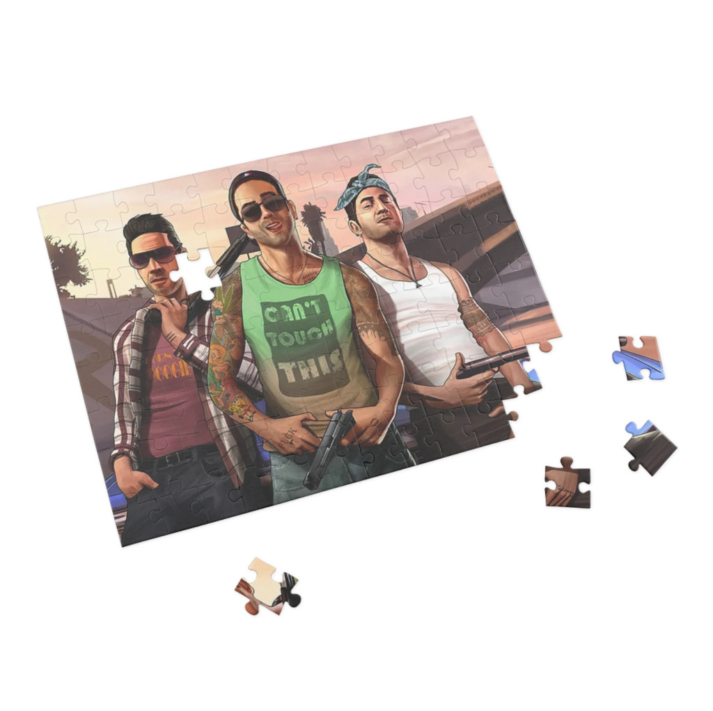 Puzzle 80 piese, 20 x 15 cm, personaje GTA, model 1 2