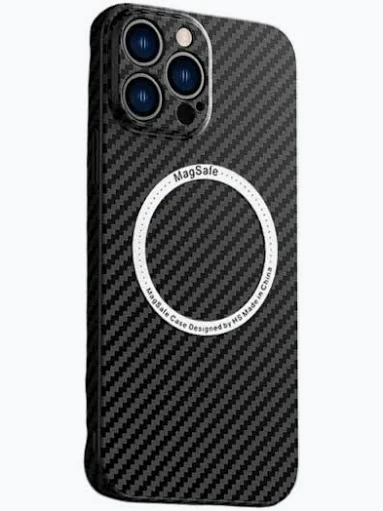 Husa Apple iPhone 14 Plus (14+), iPefet Carbon, textura kevlar, Magsafe, neagra