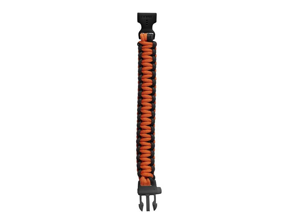 Bratara model Elevate Elliott Survival din snur tip Paracord, cu fluier, negru/portocaliu 2