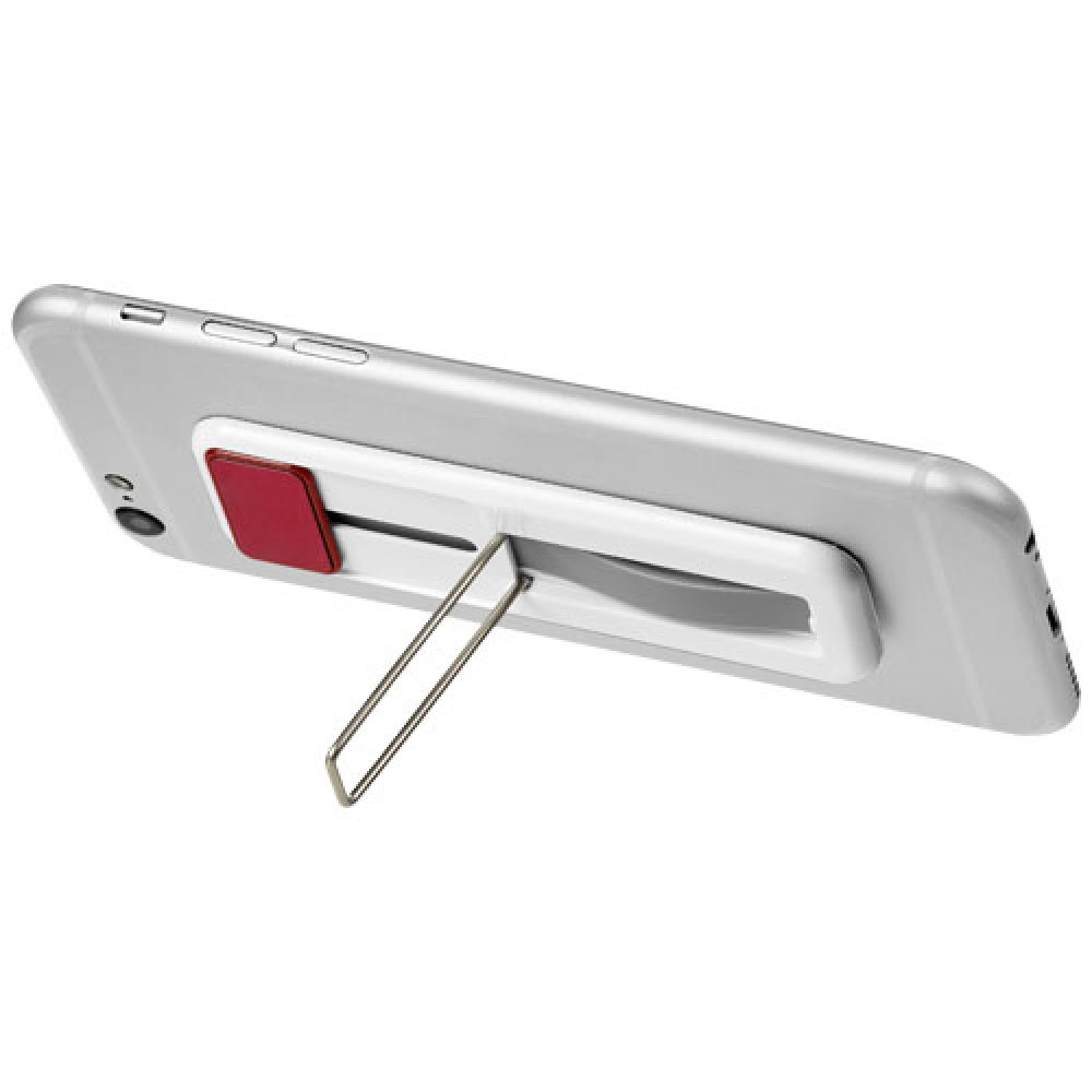 Suport universal pentru telefon, functie stand, alb/rosu 2