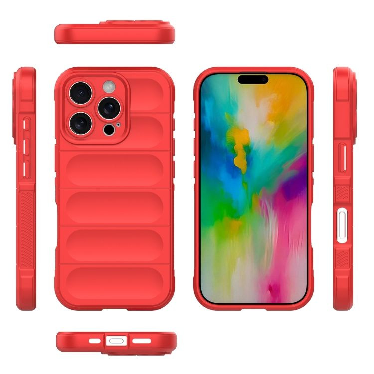 Husa Apple iPhone 15 Pro, Wave Silicone, protectie camera, catifea in interior, pure red 3