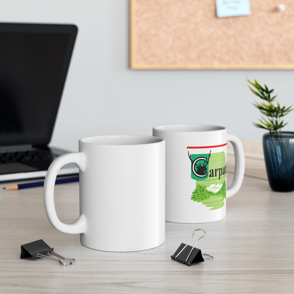 Cana ceramica personalizata, mesaj "Carpati", 330 ml, alba 4