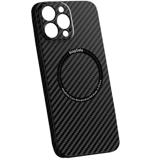 Husa Apple iPhone 13 Pro Max, iPefet Carbon, textura kevlar, Magsafe, neagra