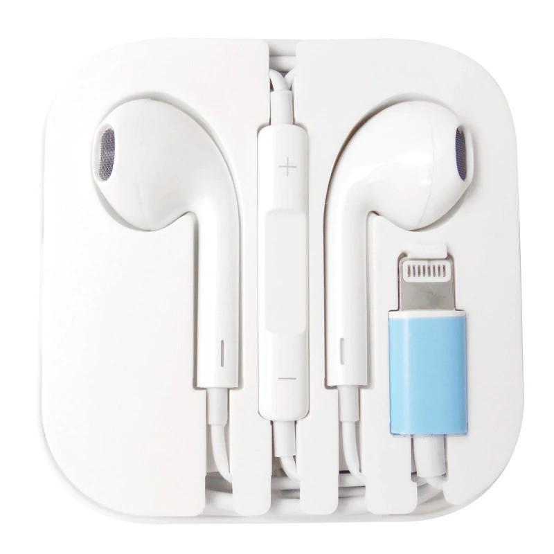 Casti audio cu microfon, conector Lightning pentru iPhone/iPad, albe 2