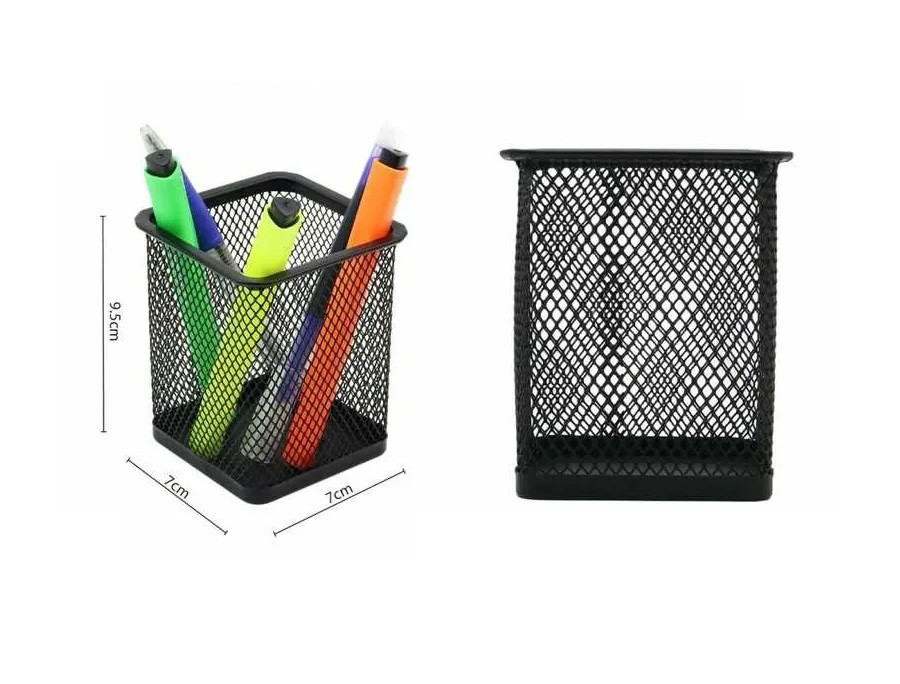 Suport metalic pentru pixuri, 9.5 x 7 cm, negru 2