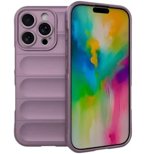 Husa Apple iPhone 16 Pro Max, Wave Silicone, protectie camera, catifea in interior, light purple