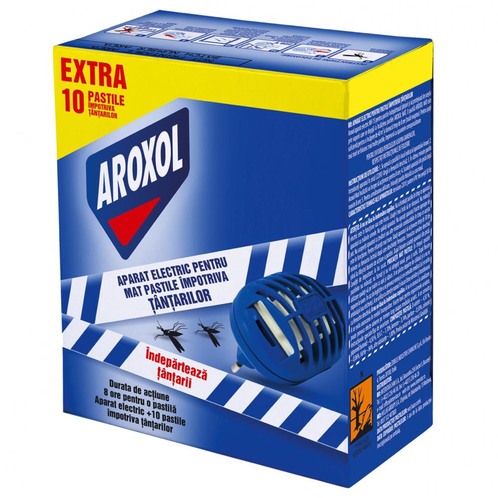 Aparat electric AROXOL + 10 pastile impotriva tantarilor