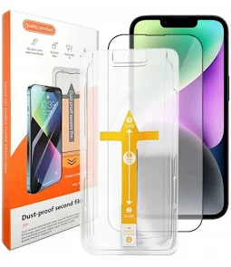 Folie sticla Apple iPhone 12 Pro Max, Full Glue Premium Glass, ESD, kit instalare rapida, margini negre