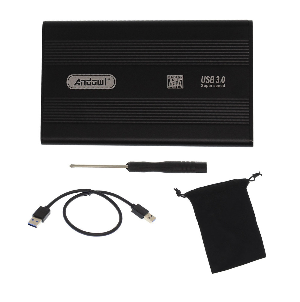 Carcasa rack extern Andowl QY-S3.0, USB 3.0, compatibil 2.5 inch HDD, 5 Gbit/s, aluminiu, cablu si husa Incluse 4