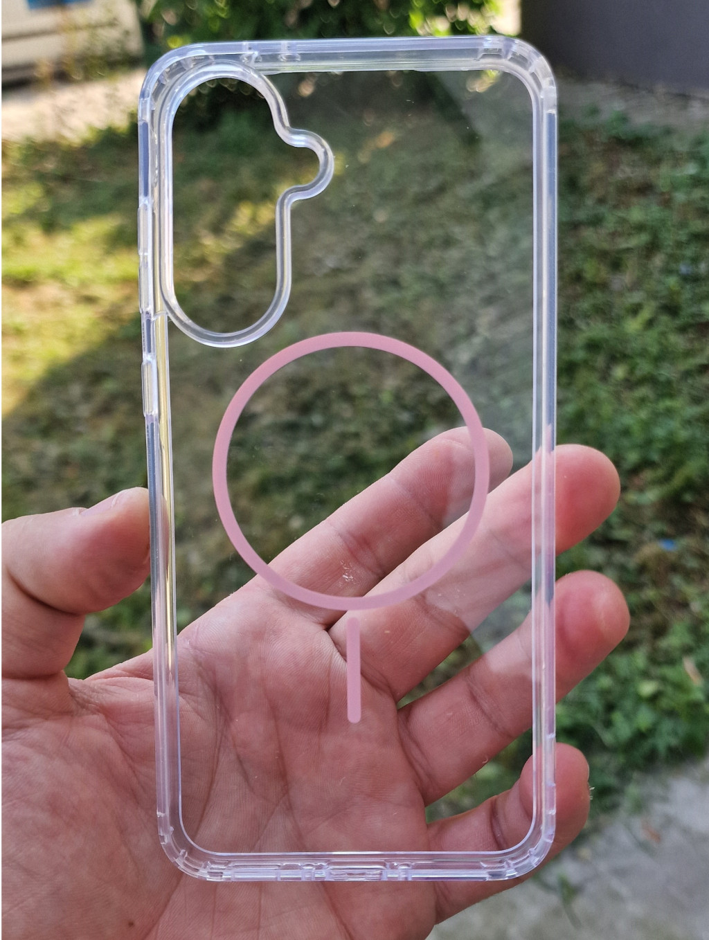 Husa protectie Samsung Galaxy S25 Plus, Colorful MagSafe, TPU, clear pink 2