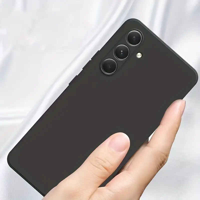 Husa Samsung Galaxy A05S, Luxury Silicone, protectie camera, catifea in interior, neagra 3