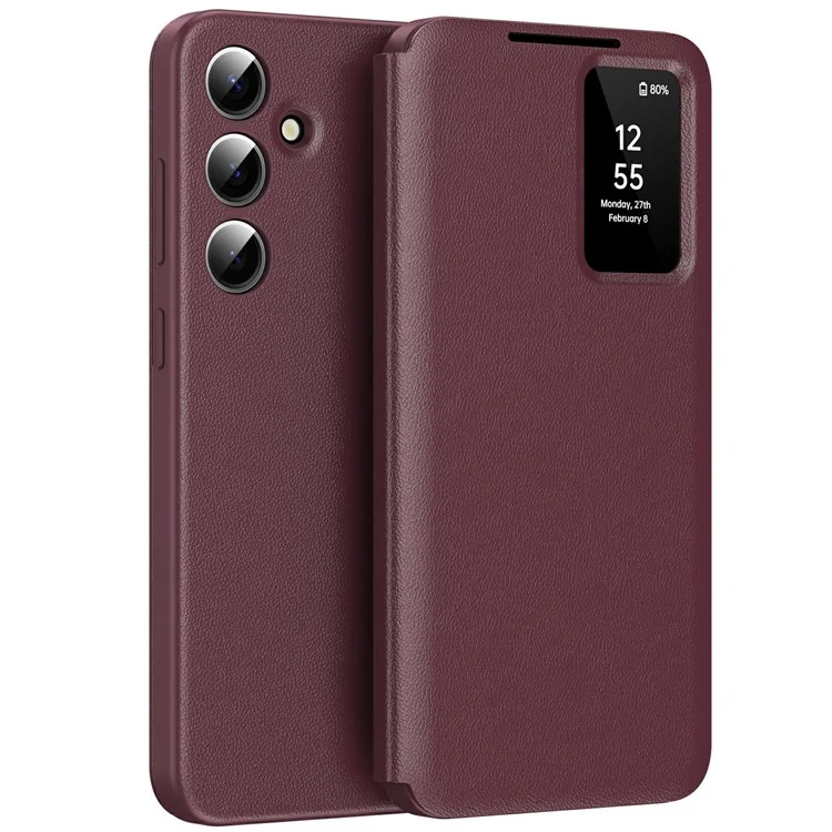 Husa Flip Smart » Samsung Z Fold6, Magnetic View, Wallet, Red Bordo