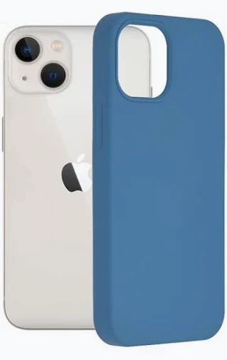 Husa Apple iPhone 13 Mini, Luxury Silicone, catifea in interior, baby blue