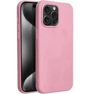 Husa Apple iPhone 15 Pro, Luxury Silicone, catifea in interior, roz pal