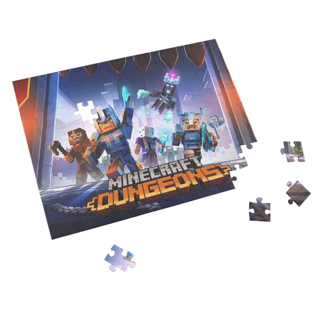 Puzzle 80 piese, 20 x 15 cm, personaje Minecraft, model 3 2