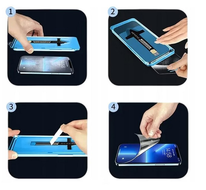 Folie sticla Apple iPhone 11 Pro / iPhone X/XS, Full Glue Premium Glass,  kit instalare rapida, margini negre 3