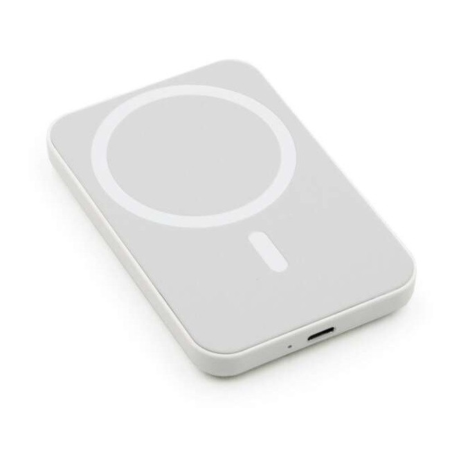 Baterie externa Magsafe, 5000 mA, compatibila Iphone, Samsung, Huawei si alte modele cu suport incarcare Wireless, alba 2